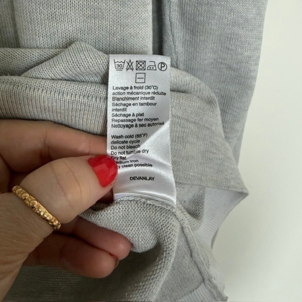 Lacoste Quarter Zip Cotton Sweater XL Size 6 Grey Crocodile Logo Pullover - Picture 6 of 8